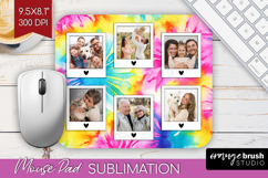 Tie Dye Photo Mouse Pad PNG - Rainbow Picture Frame Mouse Product Image 1