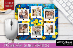 Stained Glass Photo Mouse Pad PNG - Flowers Picture Frame Product Image 1
