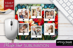Stained Glass Photo Mouse Pad PNG - Flowers Picture Frame Product Image 1