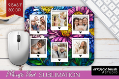Stained Glass Photo Mouse Pad PNG - Flowers Picture Frame Product Image 1