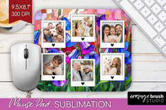 Stained Glass Photo Mouse Pad PNG - Flowers Picture Frame Product Image 1