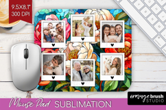 Stained Glass Photo Mouse Pad PNG - Flowers Picture Frame Product Image 1