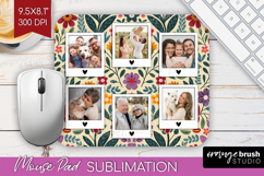 Folk Flowers Photo Mouse Pad PNG - Floral Picture Frame Pad Product Image 1