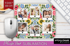 Folk Flowers Photo Mouse Pad PNG - Floral Picture Frame Pad Product Image 1