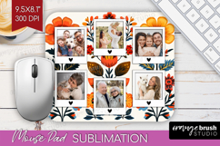 Folk Flowers Photo Mouse Pad PNG - Floral Picture Frame Pad Product Image 1