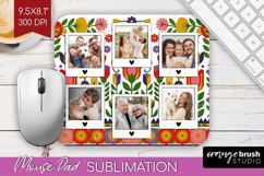 Folk Flowers Photo Mouse Pad PNG - Floral Picture Frame Pad Product Image 1