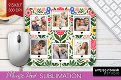 Folk Flowers Photo Mouse Pad PNG - Floral Picture Frame Pad Product Image 1