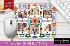 Folk Flowers Photo Mouse Pad PNG - Floral Picture Frame Pad Product Image 1