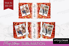 Glitter Photo Mug Wrap PNG - Sparkle Picture Frame Mug Product Image 1