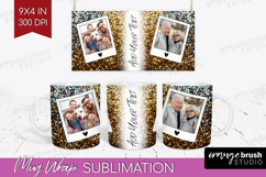 Glitter Photo Mug Wrap PNG - Sparkle Picture Frame Mug Product Image 1
