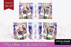 Stained Glass Photo Mug Wrap PNG - Flowers Picture Frame Mug Product Image 1