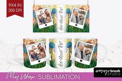 Stained Glass Photo Mug Wrap PNG - Flowers Picture Frame Mug Product Image 1