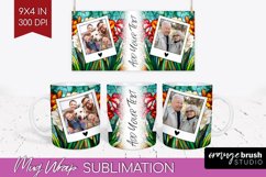Stained Glass Photo Mug Wrap PNG - Flowers Picture Frame Mug Product Image 1