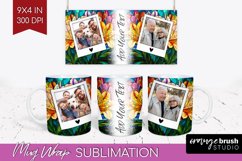 Stained Glass Photo Mug Wrap PNG - Flowers Picture Frame Mug Product Image 1