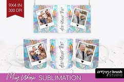 Stained Glass Photo Mug Wrap PNG - Flowers Picture Frame Mug Product Image 1
