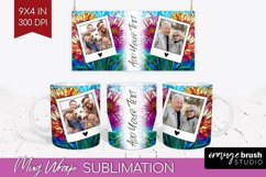 Stained Glass Photo Mug Wrap PNG - Flowers Picture Frame Mug Product Image 1