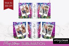 Stained Glass Photo Mug Wrap PNG - Flowers Picture Frame Mug Product Image 1