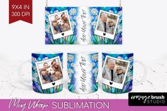 Stained Glass Photo Mug Wrap PNG - Flowers Picture Frame Mug Product Image 1