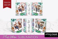 Stained Glass Photo Mug Wrap PNG - Flowers Picture Frame Mug Product Image 1