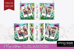 Stained Glass Photo Mug Wrap PNG - Flowers Picture Frame Mug Product Image 1