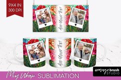 Stained Glass Photo Mug Wrap PNG - Flowers Picture Frame Mug Product Image 1