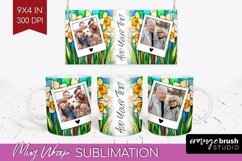 Stained Glass Photo Mug Wrap PNG - Flowers Picture Frame Mug Product Image 1