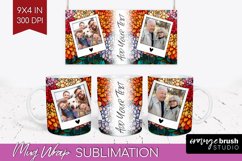 Stained Glass Photo Mug Wrap PNG - Flowers Picture Frame Mug Product Image 1