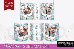 Stained Glass Photo Mug Wrap PNG - Flowers Picture Frame Mug Product Image 1