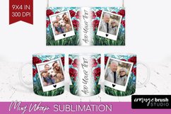 Stained Glass Photo Mug Wrap PNG - Flowers Picture Frame Mug Product Image 1