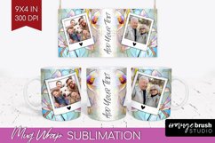 Stained Glass Photo Mug Wrap PNG - Flowers Picture Frame Mug Product Image 1