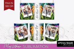 Stained Glass Photo Mug Wrap PNG - Flowers Picture Frame Mug Product Image 1