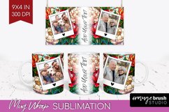 Stained Glass Photo Mug Wrap PNG - Flowers Picture Frame Mug Product Image 1