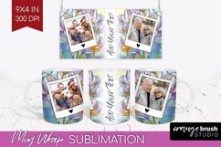 Stained Glass Photo Mug Wrap PNG - Flowers Picture Frame Mug Product Image 1