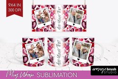 Valentines Day Photo Mug Wrap PNG - Heart Picture Frame Mug Product Image 1