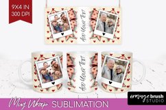 Valentines Day Photo Mug Wrap PNG - Heart Picture Frame Mug Product Image 1