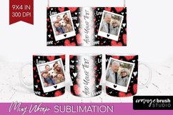 Valentines Day Photo Mug Wrap PNG - Heart Picture Frame Mug Product Image 1