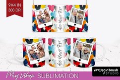 Valentines Day Photo Mug Wrap PNG - Heart Picture Frame Mug Product Image 1