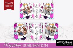 Valentines Day Photo Mug Wrap PNG - Heart Picture Frame Mug Product Image 1