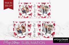 Valentines Day Photo Mug Wrap PNG - Heart Picture Frame Mug Product Image 1
