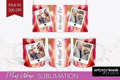 Valentines Day Photo Mug Wrap PNG - Heart Picture Frame Mug Product Image 1