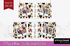 Valentines Day Photo Mug Wrap PNG - Heart Picture Frame Mug Product Image 1