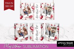 Valentines Day Photo Mug Wrap PNG - Heart Picture Frame Mug Product Image 1
