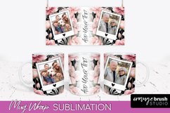 Add Your Photo Mug Wrap -Floral Mug Sublimation Design Product Image 1