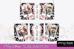 Add Your Photo Mug Wrap -Floral Mug Sublimation Design Product Image 1