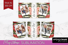 Floral Photo Mug Wrap PNG - Peony Flower Picture Frame Mug Product Image 1