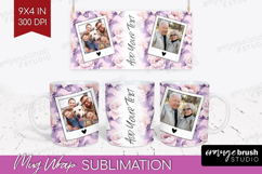 Floral Photo Mug Wrap PNG - Peony Flower Picture Frame Mug Product Image 1