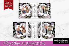 Floral Photo Mug Wrap PNG - Peony Flower Picture Frame Mug Product Image 1