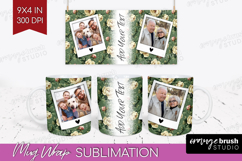 Floral Photo Mug Wrap PNG - Peony Flower Picture Frame Mug Product Image 1