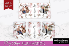 Floral Photo Mug Wrap PNG - Peony Flower Picture Frame Mug Product Image 1