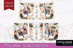Floral Photo Mug Wrap PNG - Peony Flower Picture Frame Mug Product Image 1